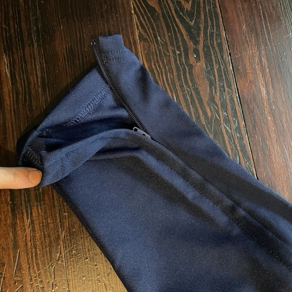 Adidas Men's Navy Joggers with Silver Stripes - Picture 2 of 3